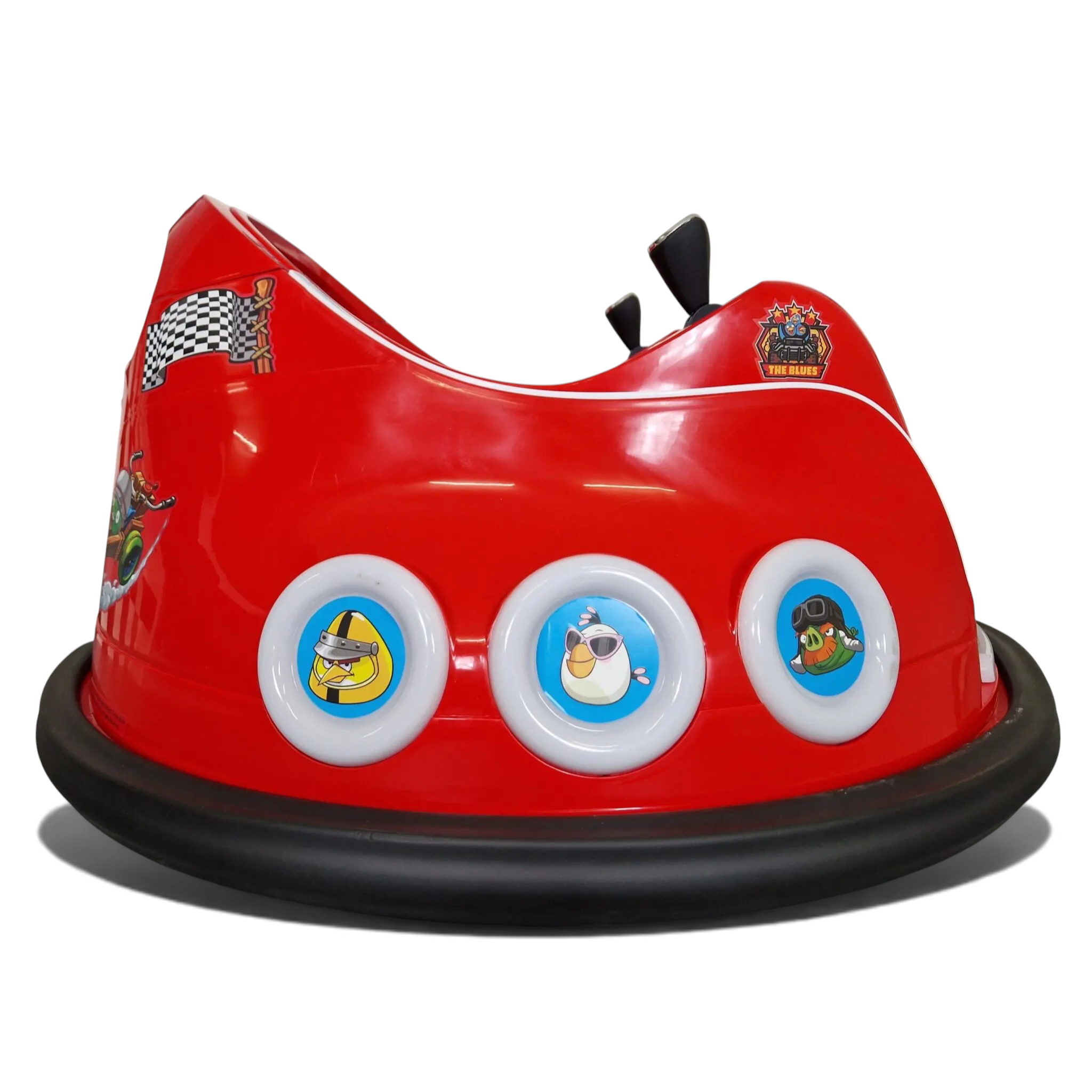 Auto tamponneuse rouge Petit Pilote Angry Birds 6V avec pare-chocs en caoutchouc et décorations de personnages