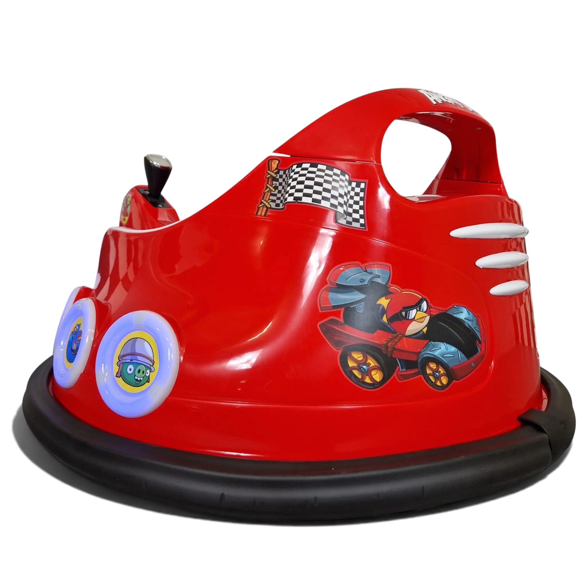 Auto tamponneuse Petit Pilote Angry Birds rouge avec pare-chocs en caoutchouc, joysticks et décorations de course
