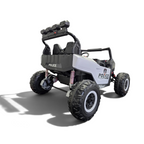 Buggy électrique enfant Petit Pilote Police Patrol noir et blanc avec pneus tout-terrain et suspensions arrière