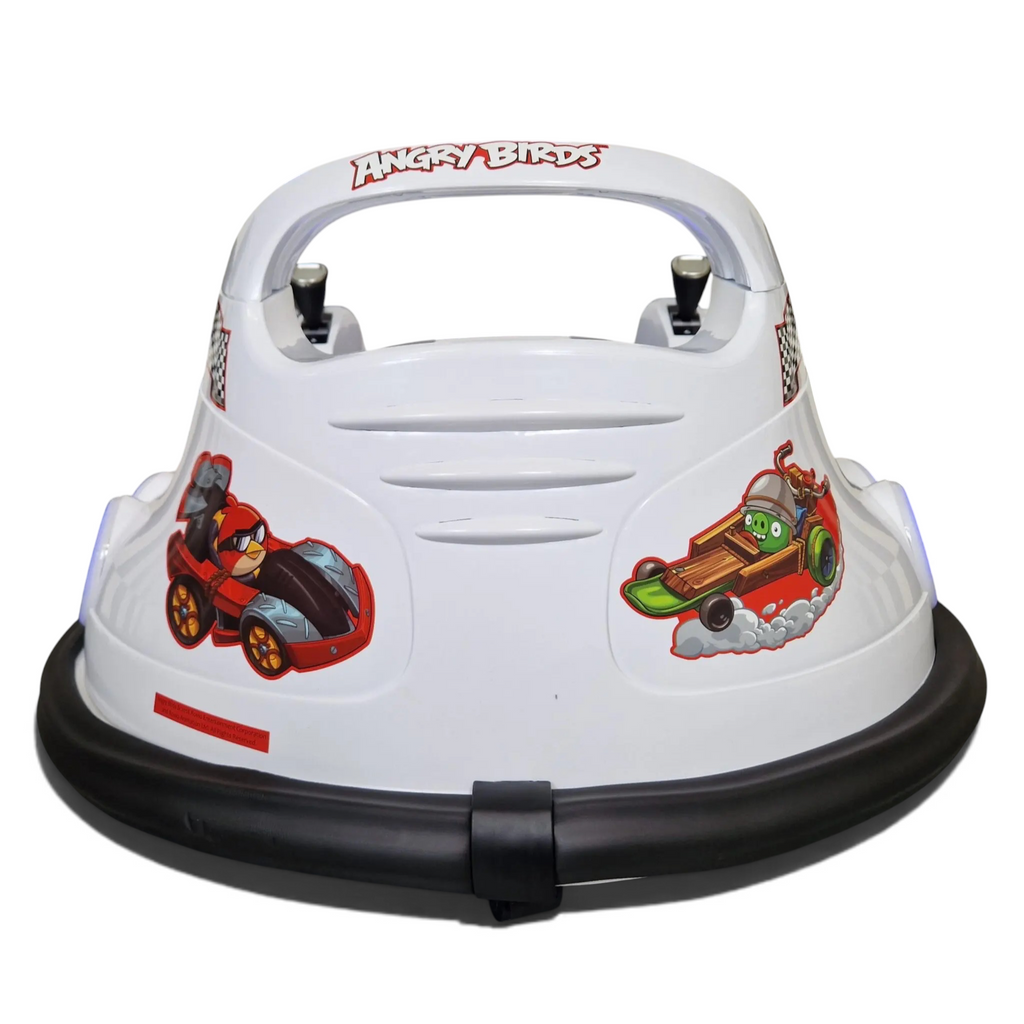 Bumper Car Angry Birds Petit Pilote blanche avec pare-chocs en caoutchouc noir et décorations de personnages