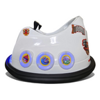 Bumper Car Angry Birds blanche Petit Pilote avec pare-chocs de protection, joysticks et autocollants de personnages