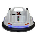 Bumper car électrique Petit Pilote Angry Birds blanche avec pare-chocs de protection, lumières LED et ceinture de sécurité