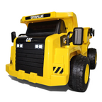 Camion benne électrique Petit Pilote Caterpillar jaune pour enfant avec phares LED et pneus robustes
