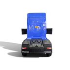 Vue arrière du camion électrique enfant Petit Pilote Scania 24V bleu avec détails réalistes et logo officiel