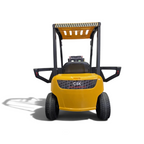 Chariot élévateur électrique jaune Petit Pilote pour enfant avec pneus en caoutchouc et siège confortable
