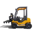 Chariot élévateur électrique jaune 12V pour enfant Petit Pilote avec fourche fonctionnelle et pneus en caoutchouc