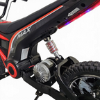 Dirt bike électrique enfant Petit Pilote rouge 24V avec moteur 350W, suspension arrière et pneus tout-terrain