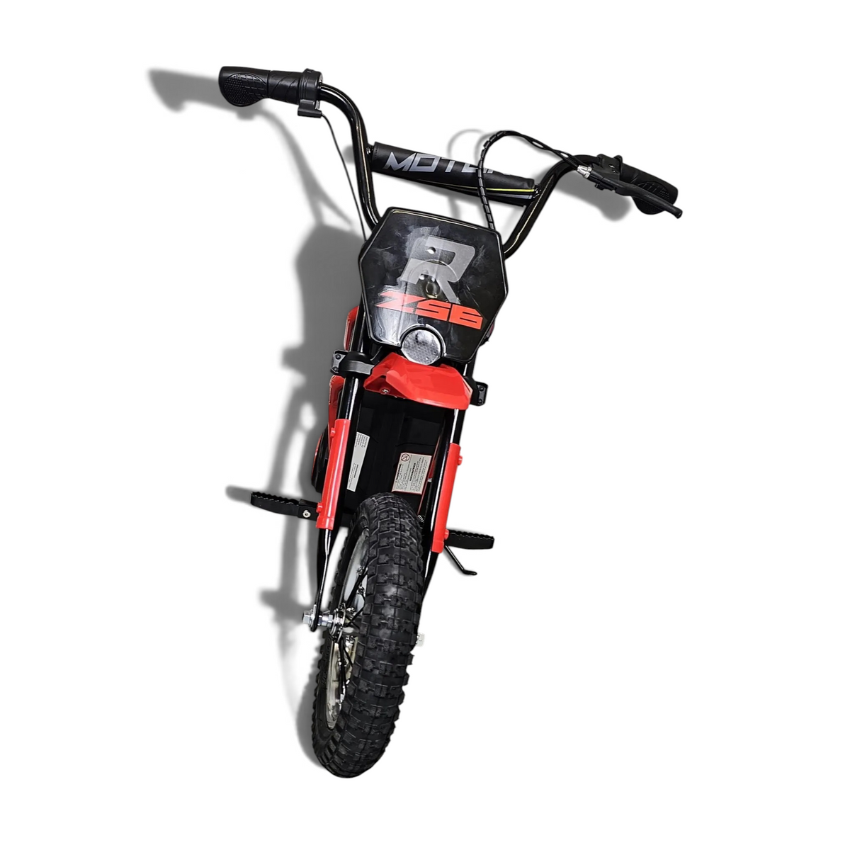 Dirt bike électrique enfant 24V rouge Petit Pilote avec phares et pneus tout-terrain pour jeunes pilotes