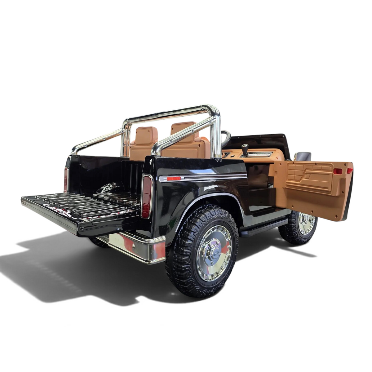 Voiture électrique enfant Odecare Ford F-150 Classic 2 places noir métallisé avec benne et arceau chromé