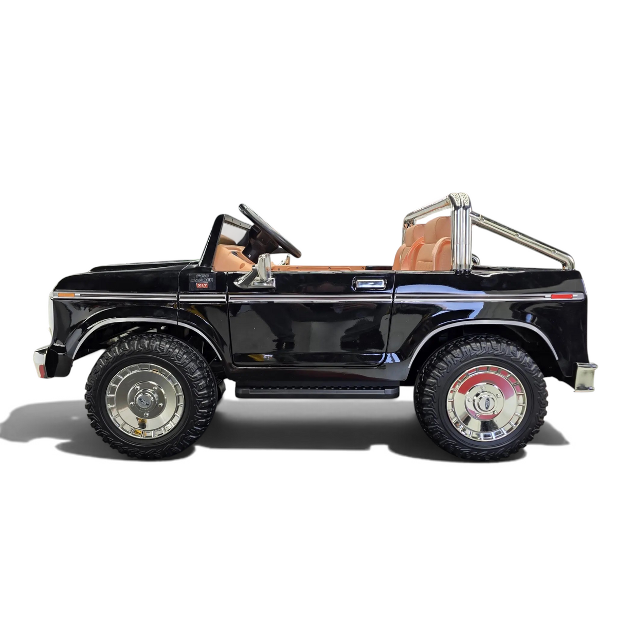 Voiture électrique enfant Odecare Ford F-150 Classic 24V noir métallisé 2 places avec pneus EVA et sièges en cuir