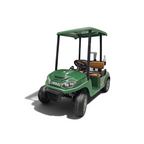 Golf cart électrique enfant Petit Pilote vert 2 places avec siège en cuir, pneus EVA et accessoires de golf inclus