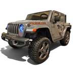 Jeep électrique enfant Petit Pilote Gladiator 12V gris avec phares LED bleus et pneus tout-terrain robustes