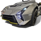 Voiture électrique enfant Petit Pilote Lamborghini Auténtica gris métallisé avec phares LED et détails sportifs