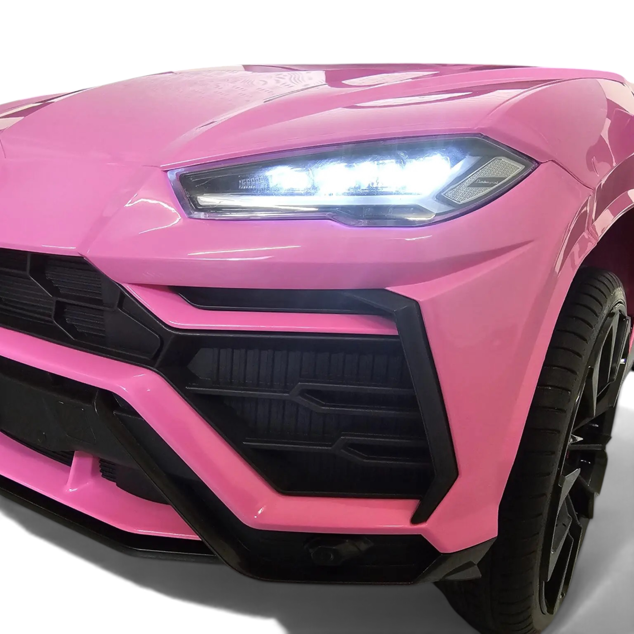Voiture électrique enfant Lamborghini Urus rose Petit Pilote avec phares LED allumés et détails sportifs