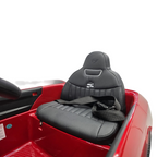 Siège en cuir noir avec ceinture de sécurité dans la voiture électrique pour enfant Petit Pilote Mini Cooper S rouge