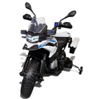 Moto électrique pour enfant Petit Pilote BMW F850 style police bleu et blanc avec pneus EVA et phares LED