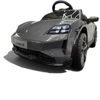 Voiture électrique pour enfant Petit Pilote Porsche Taycan grise avec phares LED et détails réalistes