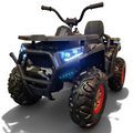 Quad électrique enfant Petit Pilote 12V camouflage vert avec phares LED, pneus tout-terrain et siège en cuir