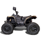 Quad électrique enfant Petit Pilote Can Am Maverick 24V kaki avec pneus EVA, siège en cuir et suspensions tout-terrain
