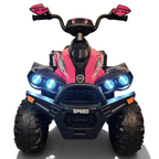 Quad électrique pour enfant Petit Pilote Phyton rose avec phares LED allumés et design tout-terrain sportif