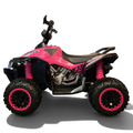 Quad électrique pour enfant Petit Pilote rose et noir avec suspensions apparentes et roues tout-terrain robustes