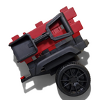 Remorque rouge et noire détachable pour tracteur électrique enfant Petit Pilote avec pneus EVA robustes