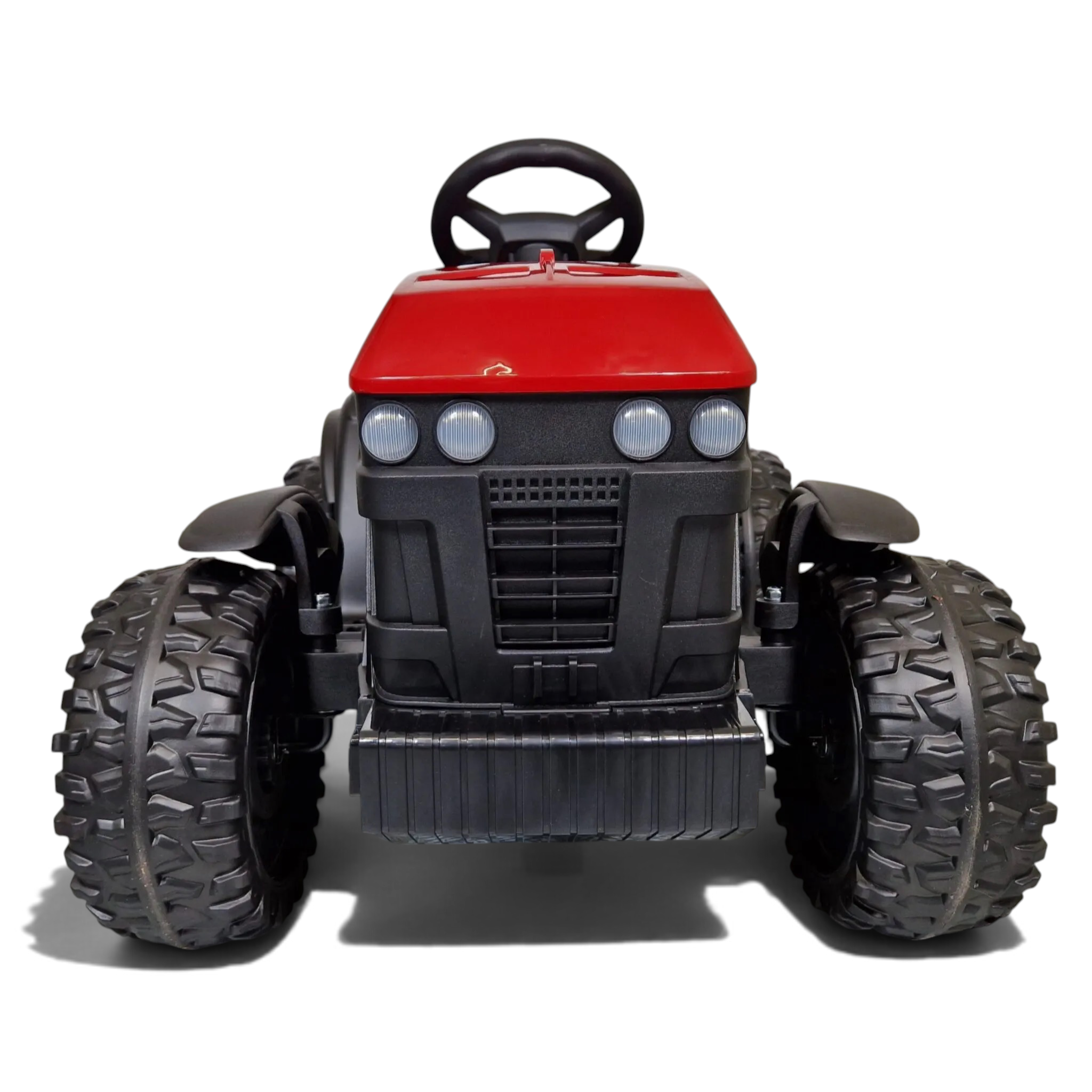 Tracteur électrique enfant Petit Pilote rouge avec pneus tout-terrain robustes et calandre noire détaillée