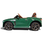 Voiture électrique enfant Petit Pilote Bentley Bacalar vert métallisé avec siège en cuir et pneus en caoutchouc