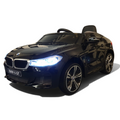 Voiture électrique enfant Petit Pilote BMW GT noire métallisée avec phares LED allumés et jantes sportives