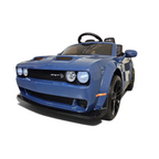 Voiture électrique enfant Petit Pilote Dodge SRT bleue 12V avec phares LED fonctionnels et design de muscle car réaliste