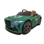 Voiture électrique pour enfant Petit Pilote Bentley Bacalar vert métallisé avec siège en cuir et phares LED fonctionnels