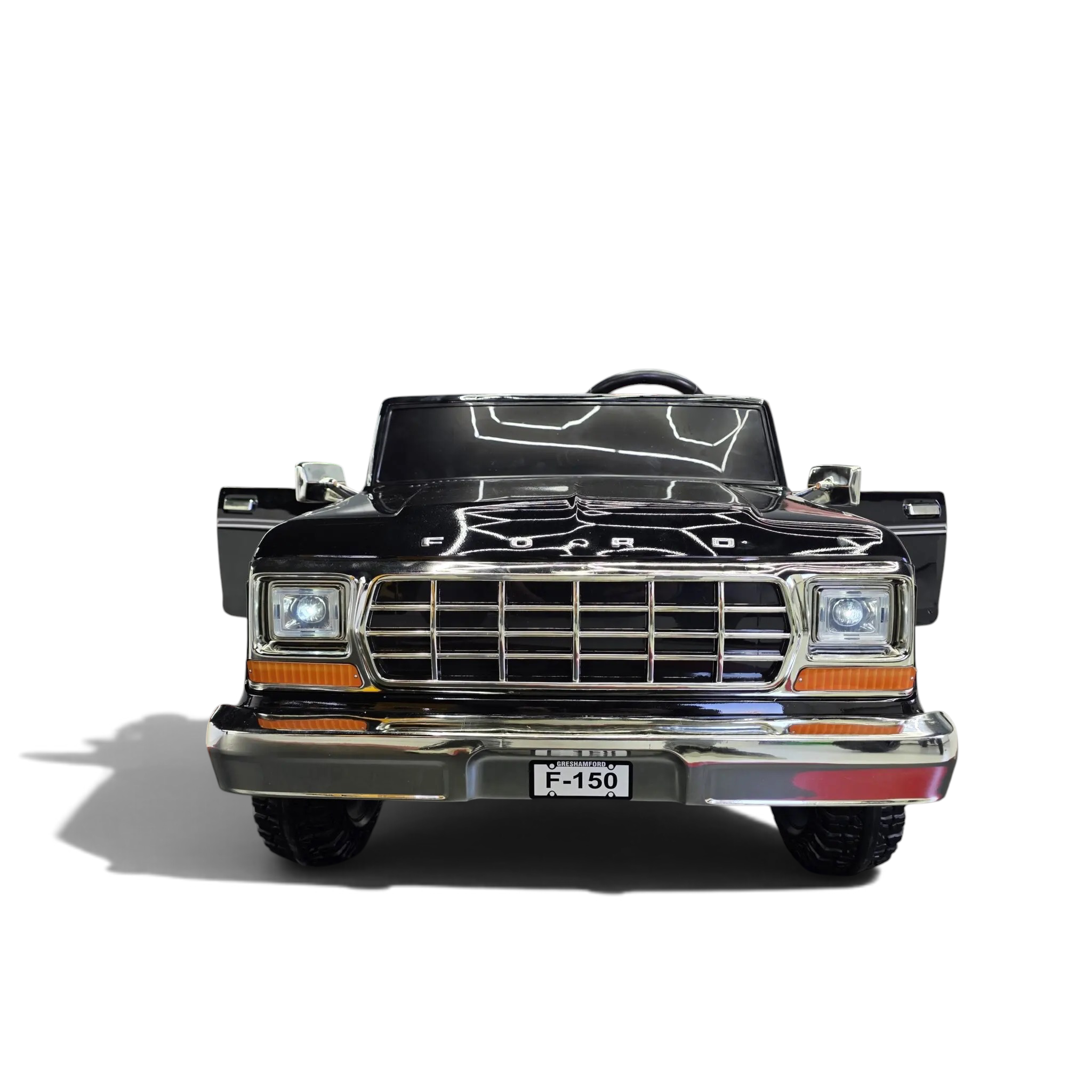 Voiture électrique enfant Odecare Ford F-150 Classic 24V noir métallisé 2 places avec phares LED fonctionnels