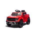 Voiture électrique enfant Petit Pilote Ford Raptor rouge 12V avec phares fonctionnels et design réaliste de pick-up