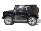 Voiture électrique pour enfant Petit Pilote Mercedes EQG noire avec pneus EVA et design tout-terrain sous licence officielle