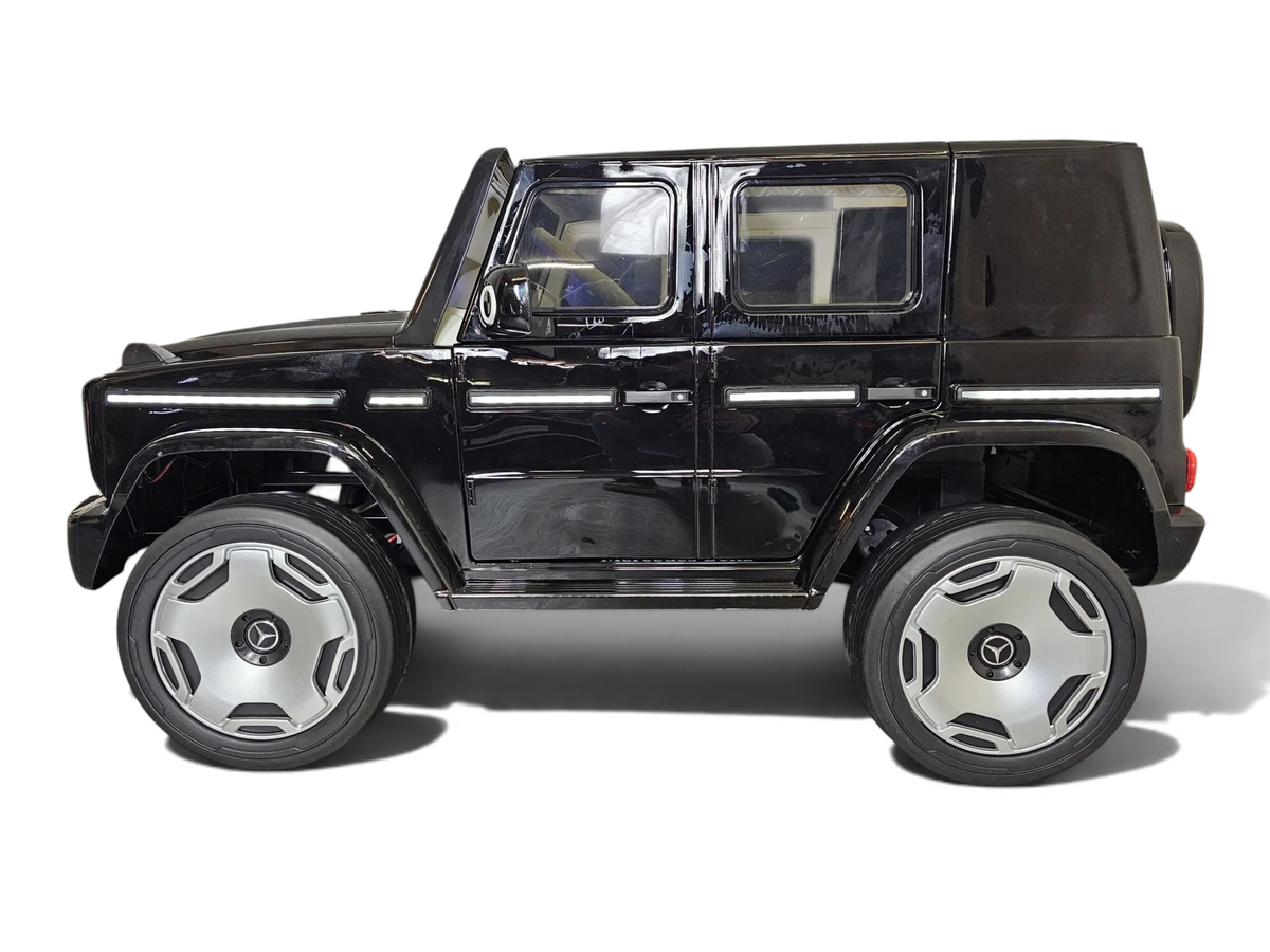 Voiture électrique pour enfant Odecare Mercedes EQG noire avec pneus EVA et design tout-terrain sous licence officielle