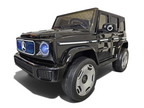 Voiture électrique enfant Petit Pilote Mercedes EQG noire avec phares LED, pneus EVA et design tout-terrain réaliste
