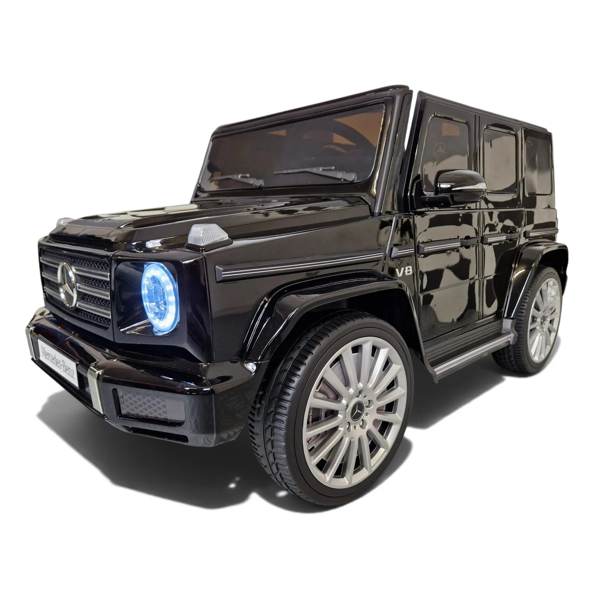 Voiture électrique enfant Mercedes G500 Odecare noir métallisé avec phares LED et pneus EVA