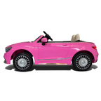 Voiture électrique enfant Petit Pilote Mercedes S650 rose avec siège en cuir et pneus en caoutchouc, vue de profil