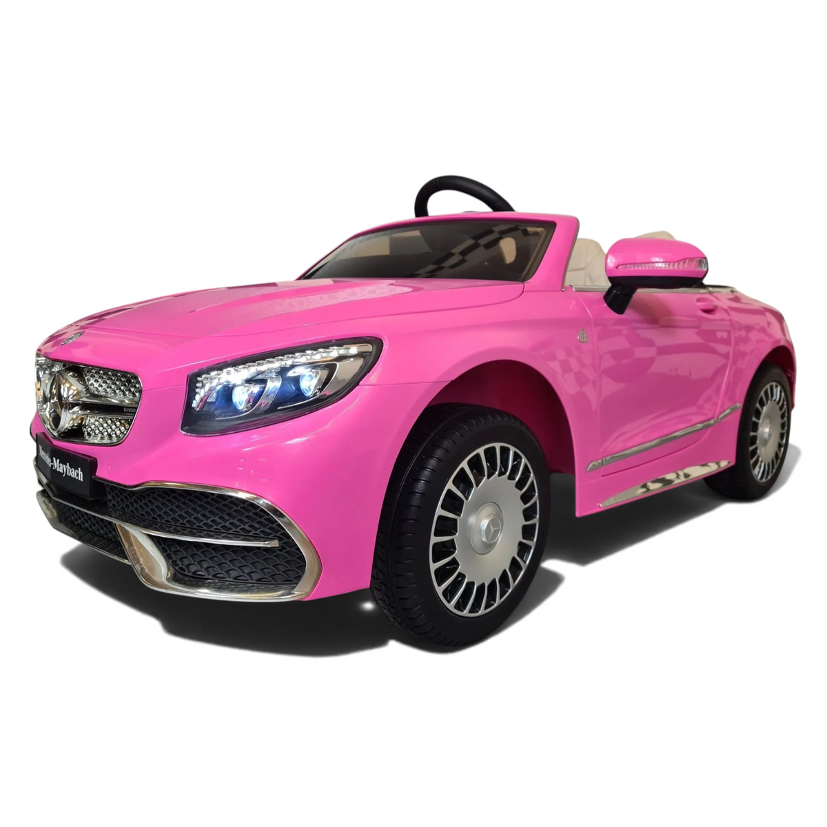 Voiture électrique enfant Petit Pilote Mercedes S650 rose avec phares LED et pneus en caoutchouc