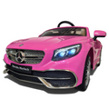 Voiture électrique enfant Petit Pilote Mercedes S650 rose avec phares LED fonctionnels et calandre chromée détaillée