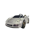 Voiture électrique enfant Petit Pilote Porsche RUF 24V argent métallisé 2 places avec phares LED et pneus en caoutchouc