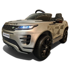 Voiture électrique enfant Petit Pilote Range Rover Evoque gris métallisé avec phares LED et pneus en caoutchouc