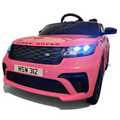 Voiture électrique enfant Petit Pilote Range Rover Velar rose avec phares LED fonctionnels et calandre détaillée