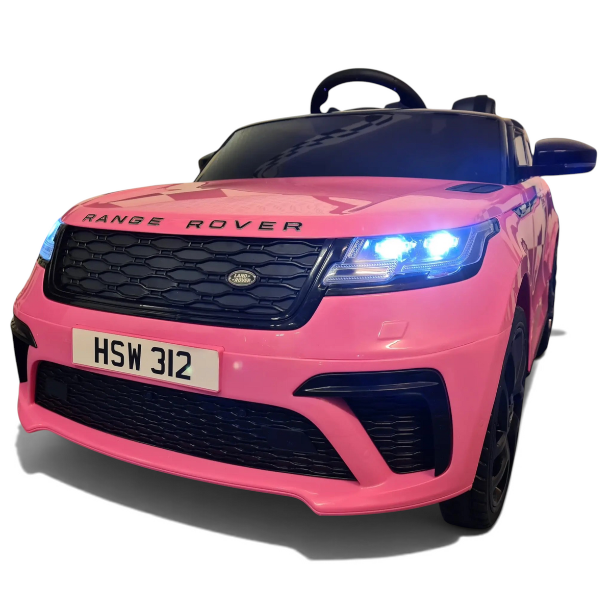 Voiture électrique enfant Petit Pilote Range Rover Velar rose avec phares LED fonctionnels et calandre détaillée