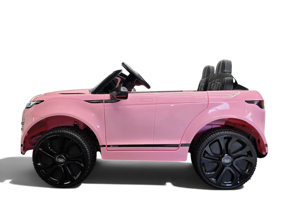 Voiture électrique pour enfant Petit Pilote Range Rover Evoque rose avec pneus en caoutchouc et siège en cuir