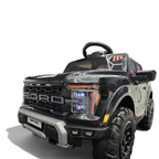 Voiture électrique enfant Petit Pilote Ford Raptor noire 12V avec calandre robuste et phares LED détaillés