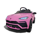 Voiture électrique enfant Petit Pilote Lamborghini Urus rose avec phares LED allumés et design SUV sportif