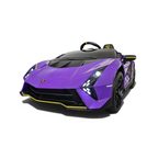 Voiture électrique enfant Lamborghini Auténtica 12V violette avec phares LED, vendue par Petit Pilote