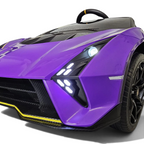 Voiture électrique enfant Petit Pilote Lamborghini Auténtica violette avec phares LED fonctionnels et détails sportifs