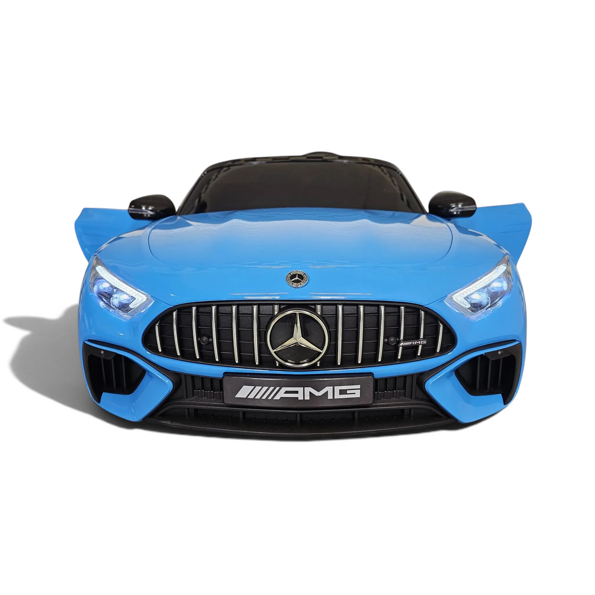 Voiture électrique enfant Odecare Mercedes SL63 bleu métallisé avec phares LED et calandre sportive